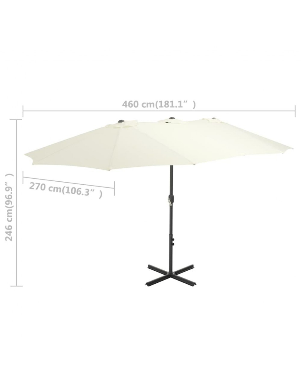 Parasol D Ext Rieur Et Poteau En Aluminium X Cm Sabe Jardinao