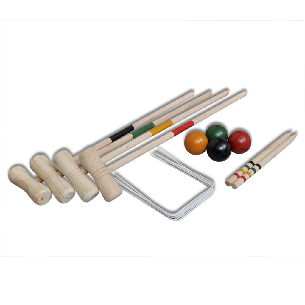 Jeu de croquet en bois pour 4 joueurs adultes, fabrication France