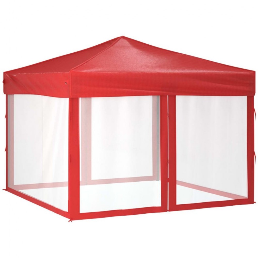 Tente De R Ception Pliable Avec Parois Rouge X M Sur Jardinao Com