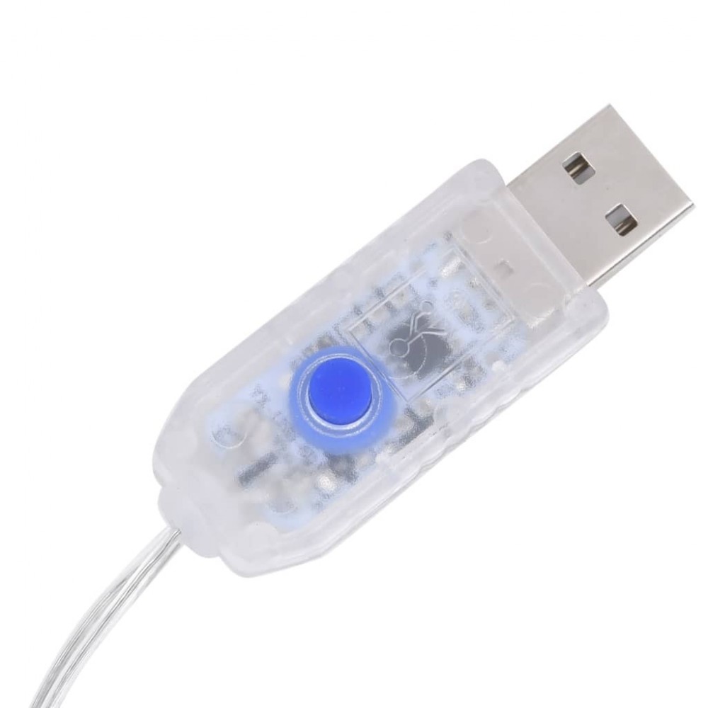 Rideau lumineux USB avec télécommande 3x3m 300 LED 8 modes d