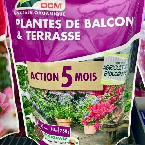 Engrais Organique pour Plantes de Balcon et Terrasse DCM 750GR