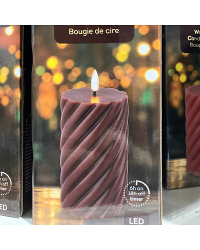 Bougie LED Marron avec Flamme Vacillante