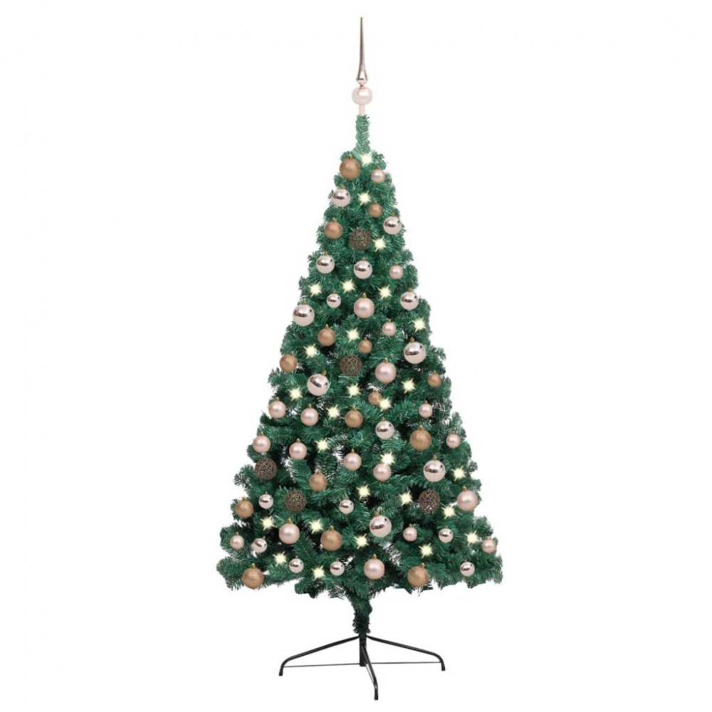 Sapin de Noël artificiel Lumineux en PVC de couleur Vert Jardinao