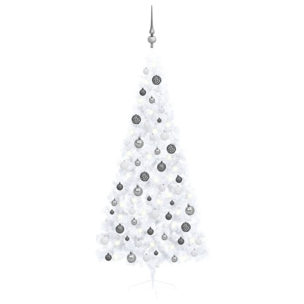 Sapin de Noël artificiel Lumineux en PVC de couleur Blanc Jardinao