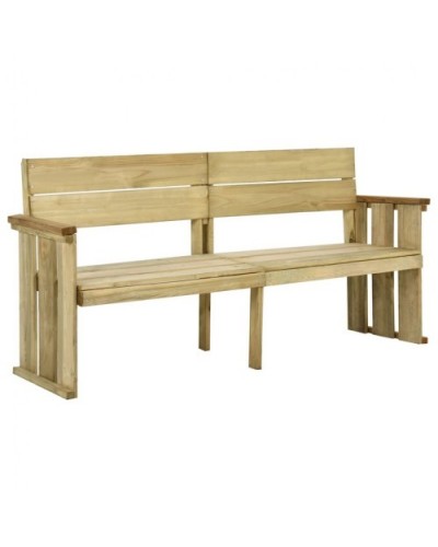 Banquette de jardin en bois de pin traité et acier galvanisé Brema